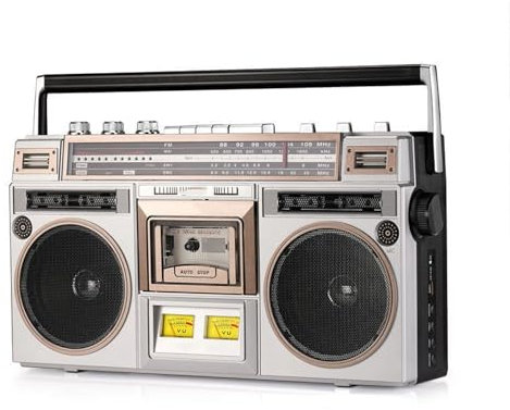 Boombox Rétro Classique De Style Années 80, Radio Lecteur De Cassettes Portable, Avec AM/FM, Prise Casque, Prise En Charge De L'entrée USB, Enregistreur De Cassettes Pour Les Réunions De Famille Et