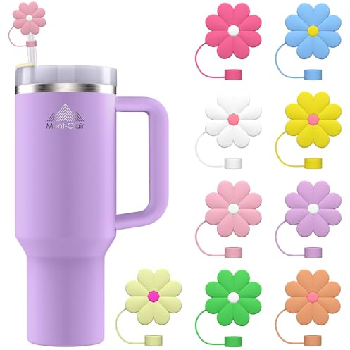 Mont-Clair 9 Silicone Straw Toppers for Stanley Cups + Straw Cover Cap for Stanley Cup + Compatible and Yeti Tumbler + for Tumbler 30 & 40oz and Water Bottles