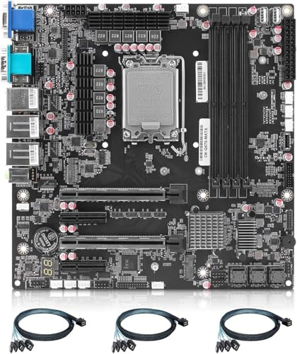 HKUXZR Q670 Carte mère Micro ATX 8 baies NAS (LGA1700, processeur de bureau 12e/13e/14e génération), 4 x U-DIMM DDR5 MAX 4 x 32 Go, 2 x M.2 NVMe, 12 x SATA 3.0, 1 x Type-C 20 Gbit/s, 6 x USB, DP/HDMI