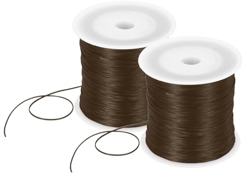 DMiotech 2 Rotoli Filo Elastico Cordone Elasticizzato Marrone 120m | Per Creazione Di Gioielli Collane E Braccialetti, Per Braccialetti