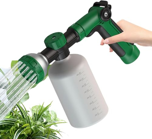 Gupcaqosjw Pulverizador de extremo de manguera, rociador de manguera con botella, pulverizador de manguera de jardín, pulverizador de espuma de jardín, pulverizador de agua de jabón líquido para