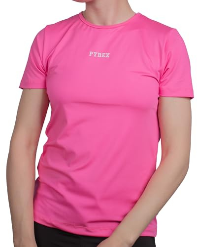 PYREX - T-Shirt Tecnica da Donna, Tessuto Elasticizzato E Traspirante, Girocollo, Logo Frontale - Art.45201
