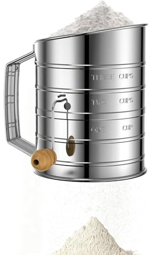 Flour Sieve Dishwasher Safe Food-Grade Hand Crank