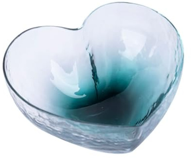 JECOMPRIS Heart Shaped Rice Bowl Glass Salad Bowl for Breakfast Salad Display in Kitchen Dining Table Scenario