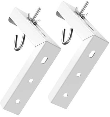 VILLFUL Steel Wall Bracket Hook for Projector Screen with L-shaped Design, Easy to Use, Not Easy to Break or Deform, White Wall Mounted Screen Hanging Bracket with Smooth Finish