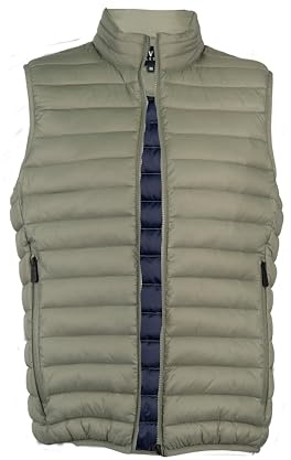 Coveri Gilet imbottito 100 gr full zip con interno in contrasto cromatico, Verde militare M