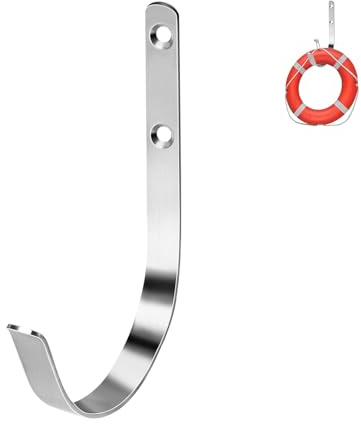 RPBKE Ringbojen-Halterung, Rettungsring-Halter, 304 Edelstahl, Rettungsring, Halter mit 10,2 cm Öffnung, Boots-Dock-Haken für Rettungsring, Pool-Sicherheitsanker-Zubehör (1er-Pack)
