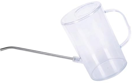 Annaffiatoio trasparente da 2 l, con scala e ugello lungo in acciaio inox, per interni ed esterni, per la crescita della salute delle piante, manico ergonomico