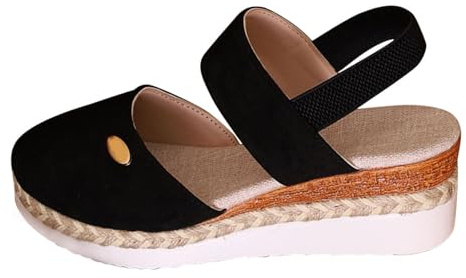 Sandali da yoga da donna con separatori per dita dei piedi Nuovo commercio estero estate tacco pendenza sandali fondo spesso bordo grande formato tinta unita testa rotonda casual sandali con fondo