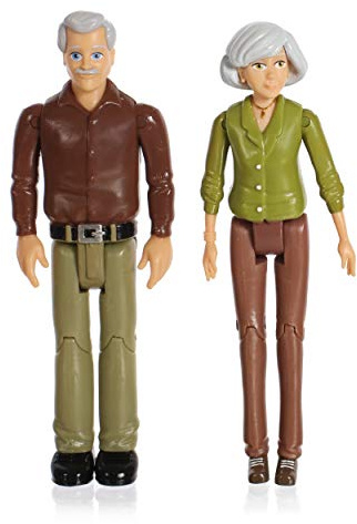 Beverly Hills Sweet Li’l Family Grandparents Dollhouse Figures | Set of 2 - Grandpa & Grandma Pretend Play (1:12 Scale)