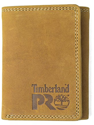 Timberland PRO Men's Leather RFID Trifold Wallet with Id Window, Wheat/Pullman, One Size