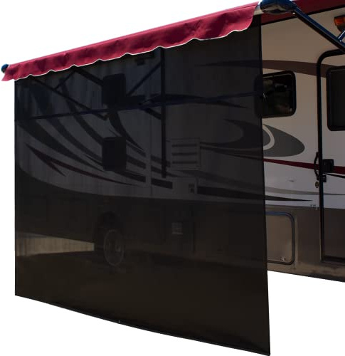 ShadePro - Vista Shade - RV Awning Shade Screen - Zipper Sun Screen Installs in Seconds - Solar Mesh Blocks 87% of Sunlight - The Original Camper Sunscreen Shade for Awnings - 15' x 9' - Black