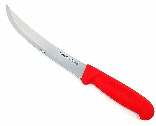 Columbia Cutlery 10 in. Red Breaking/Cimiter/Carving/Butcher Knife (Single Breaking Knife)