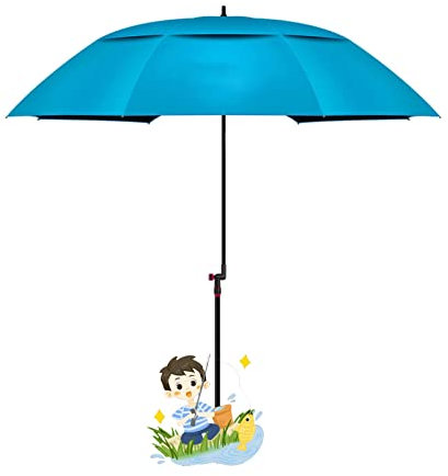 Sombrilla Parasol para Terraza Jardín Playa Piscina Patio, Ajuste libre de 360°, toldo de paraguas atrevido para 24 costillas, para terraza jardín Playa balcón Piscina ( Color : Blue , Size : 2.2m )
