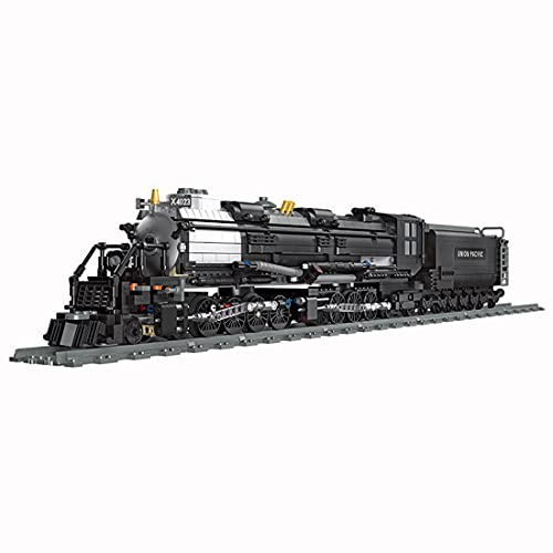 Zug Baustein Modell, Retro Dampflokomotive Klemmbausteine Set mit Eisenbahn Schienen, Güterzug Lokomotive Konstruktions Set