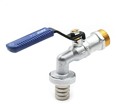 DOJA Barcelona | Rubinetto a Sfera per Giardino | 1/2 x 3/4 | Rubinetto Esterno per Acqua | Leva per Fontana, Patio, Balcone