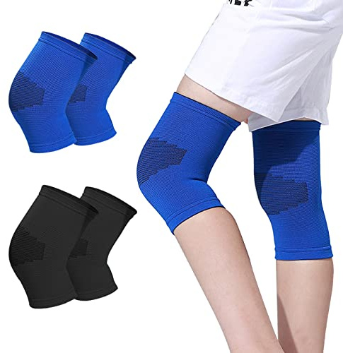 HGRTYXS 2 Pairs Kids Knee Pads Knee Braces,Children Compression Knee Sleeve,Teenagers Knee Support Brace,Elastic Knee Protector for Girls Boys Basketball,Volleyball,Sports,Gymnastics (Large)