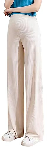 LAEMILIA Pantalon Grossesse Femme Pantalon Maternité Fluide Pantalon Enceinte Taille Haute Taille Réglable Vetement Grossesse et MaternitéGrande Taille Elastique Respirant Doux Couleur Unie