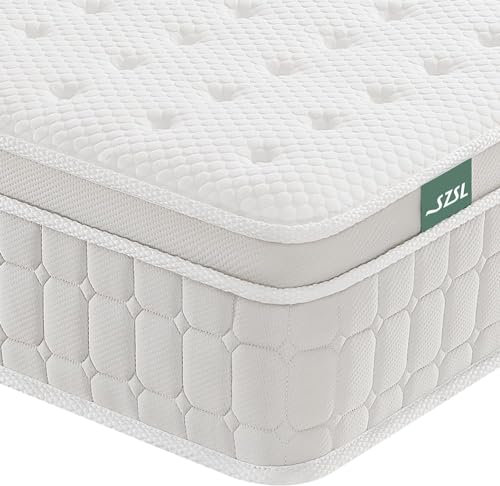 SZsuilong Matratze 90x200, Höhe 26cm Taschenfederkernmatratze 7-Zonen Härtegrad H3 H4 mit Memory Foam Komfort Federkernmatratze Ergonomischer, 100 Nächte Probeschlafen