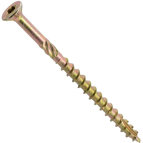AERZETIX - Lot de 25 Vis à Bois Ø8x120 mm à Tête Fraisée - à Empreinte Étoile T40 - en Acier Zingué - Menuiserie Contreplaqué Aggloméré Mélaminé Terrasse Panneaux Chevrons Bastaings
