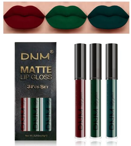 Desing Wish 3 Piezas Pintalabios Permanente Rojo Labiales Mate Larga Duracion Labial Lip Tint Gloss Stain Brillo Tinta Barra de Labios Tinte Labios Lipstick Set Kit Maquillaje Mujer Regalo Cumpleaño