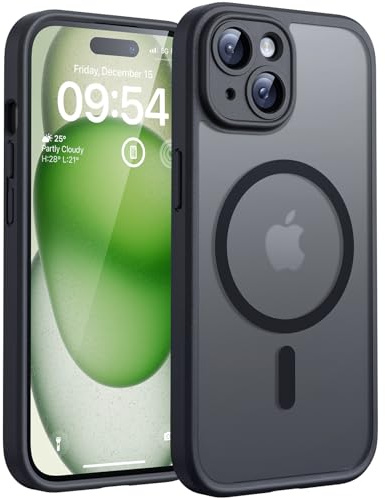 TOCOL für iPhone 15 Plus Hülle, Kompatibel mit MagSafe, Matt Schwarz