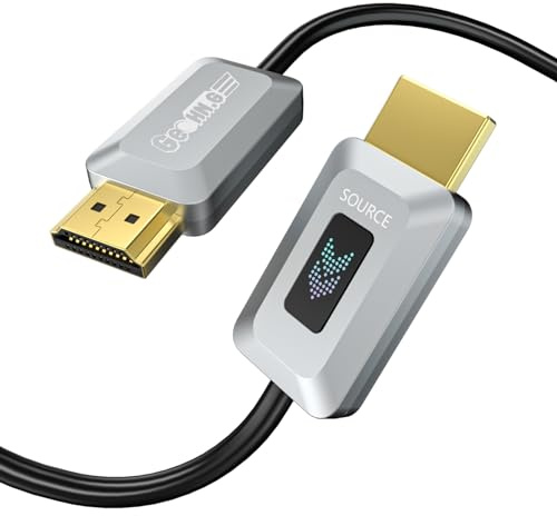 8K HDMI Glasfaserkabel 12M, 48Gbps High-Speed Fernübertragung HDMI 2.1 Kabel, Unterstützt 8K@60Hz, 4K@120Hz/144Hz eARC Dolby HDCP 2.2&2.3 HDR10 RTX 3080, Kompatibel mit PS5/TV/Xbox Series X/PC