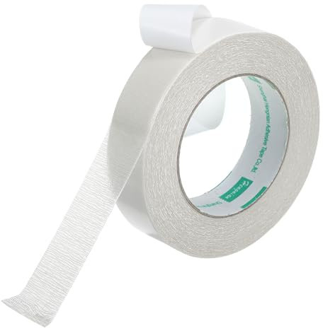 PATIKIL 1.2 x65.6 Ft(20m) Double Sided Fabric Tape, 1Roll Super Sticky Clear Tape Double Stick Carpet Tape High Stickiness Double Sided Tape Residue-Free for Clothes Carpets, White