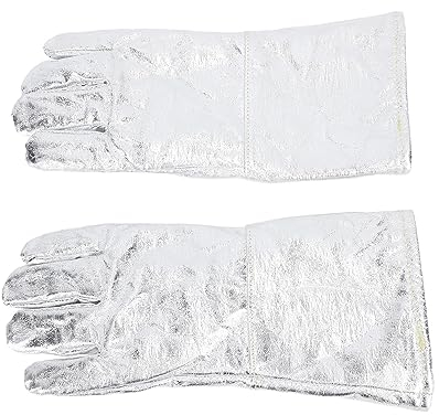 Schweiß Handschuhe, 14,2 in Aluminium Folie Hitze Beständige Schweiß Handschuhe Forge Mig Schweiß Handschuhe für BBQ, Ofen, Grill, Kamin, Tig, Mig, Backen, Ofen, Herd, Topf Halter