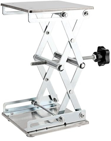 LEXININ 150 x 150mm Small Scissor Lift, Mini Stainless Steel Laboratory Lifting Platform, Scientific Lab Jack Stand for Physics Experiment