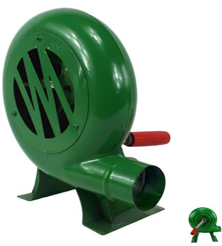 Handkurbel-Schmiede-Gebläse – Popcorn-Ventilator mit Eisengetriebe, manueller Ventilator, manuelles Grill-Luftgebläse zum Kochen, Grill-Feuerstarter, Flammenerreger, Handventilator für Camping/Picknic