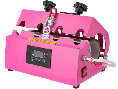 Tumbler Mug Heat Presse Maschine, 550W Mug Bedrucken Sublimationspresse Becherpresse, für Glasbecher, Tassen, Zylinderbecher, Becher, Keramikbecher und Becher mit Henkel, 30*20*20cm (Rosa)