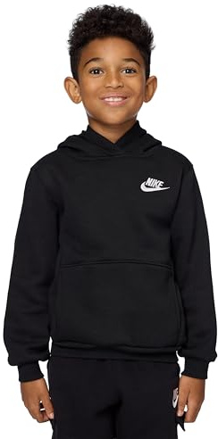 Nike Club Fleece Lbr Felpa con Cappuccio per Bambini Black 5/6 Anni