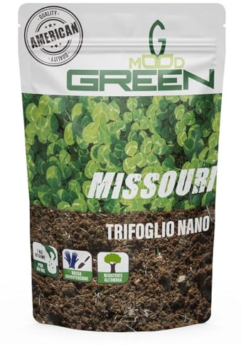 GREENMOOD MISSURI Trifoglio Nano American Quality Bassa Manutenzione pochi tagli mensili (Fino a 200 m2 x 2 Kg)