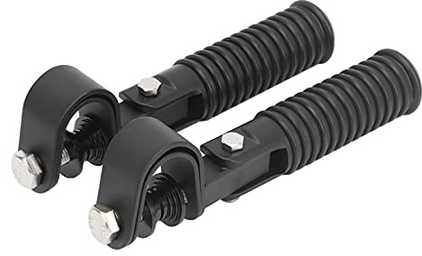 Motorcykelfotstöd, 1-tums Motorkrockskydd Motorskyddsfotpinnar med Metall och Gummi för Alla 1-tums Motorskydd eller Rör (BLACK)