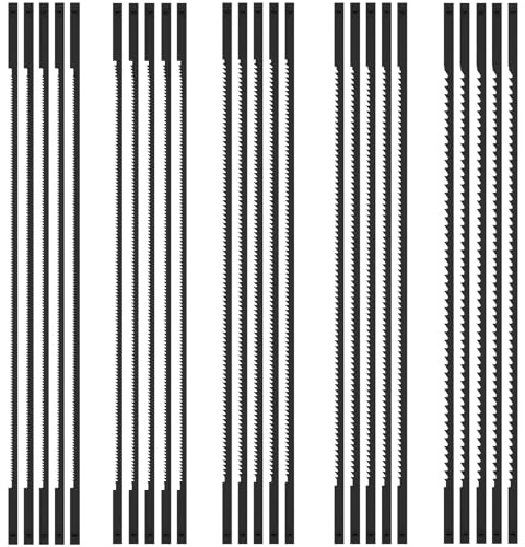 25 Pcs Sägeblätter Dekupiersäge mit Stift 165mm Dekupiersägeblätter Kohlenstoffstahl 10/15/18/24/28 Dekupiersäge Sägeblätter Dekupiersägeblatt Set für Holz Kunststoff Kupferweichmetall