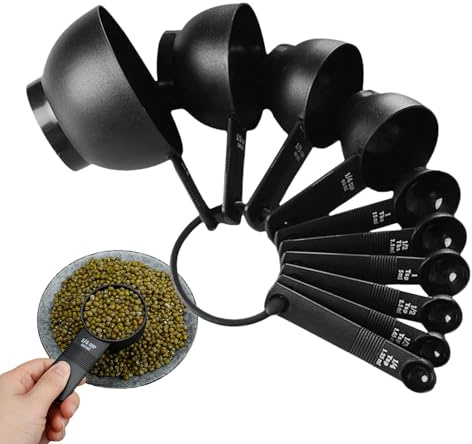 Measuring Spoons and Cups, 10 Pieces Wet Measuring Cups, Cooking Measuring Set, Portable Baking Measuring Set, Measuring Tools for Home Baking, Kitchen Measuring Cups Set, Baking Measuring Tools