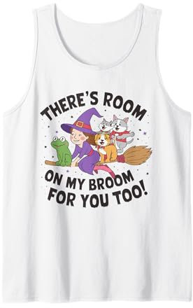 There's Room on My Broom Funny Teacher Halloween Costume Tank Top