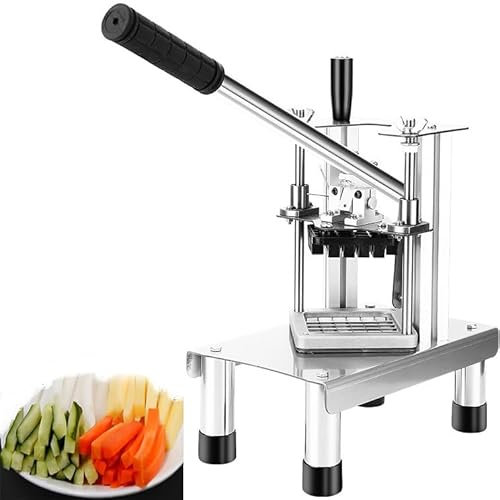 BAIZHONGJIE Tritatutto in Acciaio Inox per Frutta E Verdura,Affettatrice Manuale Professionale per Patate,Taglio Cetrioli,Taglio di Dadini,per La Casa E Il Ristorante Cucina Commerciale,13MM