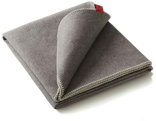 Cosy Fox | Multifunktionale Premium Feuerschutz- und Feuerlöschdecke mit Kuschelfaktor - Erstmaßnahme gegen Entstehungsbrände | 160x200cm (Grey-White)