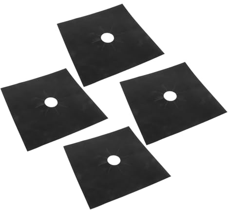 KONTONTY Tapis De Protection Universel Pour Plaque De Cuisson à Gaz 4pcs Feuilles En PTFE Antiadhésives Faciles à Nettoyer Protection Durable Contre Les Éclaboussures Et Les Taches