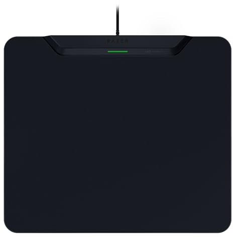 Razer HyperFlux V2 - Wireless charging mouse pad system for gaming mice - gaming mouse mat & charging puck (LED charging indicator, anti-slip rubber feet, auto-pairing) Black