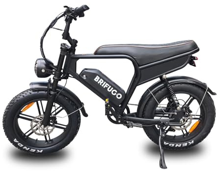BRIFUGO 20 tums elcykel på 4,0 tum, lastbil för vuxna, kraftfull 48 V borstlös motor, e-cyklar, aluminiumram, upphängning, elcykel med pakethållare