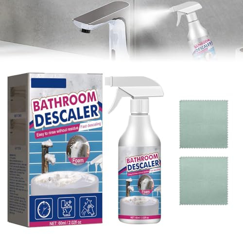 Fleckenentferner für hartnäckige Flecken, Multifunktional Duschkabinenreiniger, Kalkentferner Dusche Stark WC Reiniger, Badreiniger Extra Stark für Glas Kanalisation Toiletten