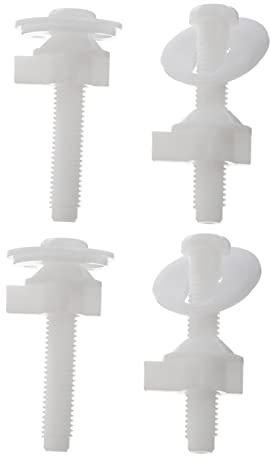 SHINEOFI Lot De 4 Vis De Fixation En Plastique Pour Abattant De Toilette Blanc, Boulons De Charnière Universels, Accessoires Pour Sièges De Wc, Utilisation Facile Et Remplacement Fiable