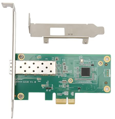 Tarjeta de Red SFP PCIe 1000Mbps/Half Duplex Adaptive, PCI Express 2.1 para Servidor/Escritorio, con Soporte para tamaños estándar/Mini, chipset i210, Velocidad rápida, sin