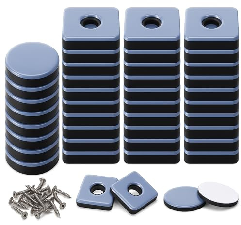 46 Stück Teflongleiter zum Schrauben 25mm: Möbelgleiter Teflongleiter Selbstklebend mit Edelstahlschrauben Kunststoff Teflon Gleiter Stuhlgleiter für Stühle Sessel Furniture Möbel