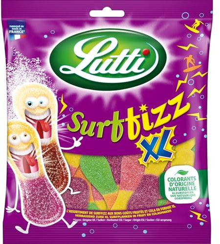 LUTTI – Bonbons XL Piquants aux Fruits, Explosion de Saveurs Acidulées pour une Pause Fun (Sachet 200g) - Le Lot De 4