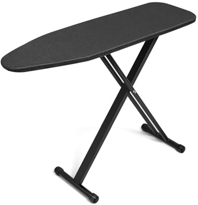 Duwee Table à repasser avec hauteur réglable, planche à repasser avec pieds solides, planche à repasser avec housse résistante à la chaleur, noir, 110 x 33 cm