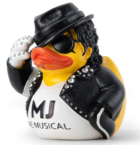 ChuangJie MJ Duck Figurine, White Glove Design with Rhinestones, Decorative Collectible, 3.14 x 2.75 x 2.75 inches